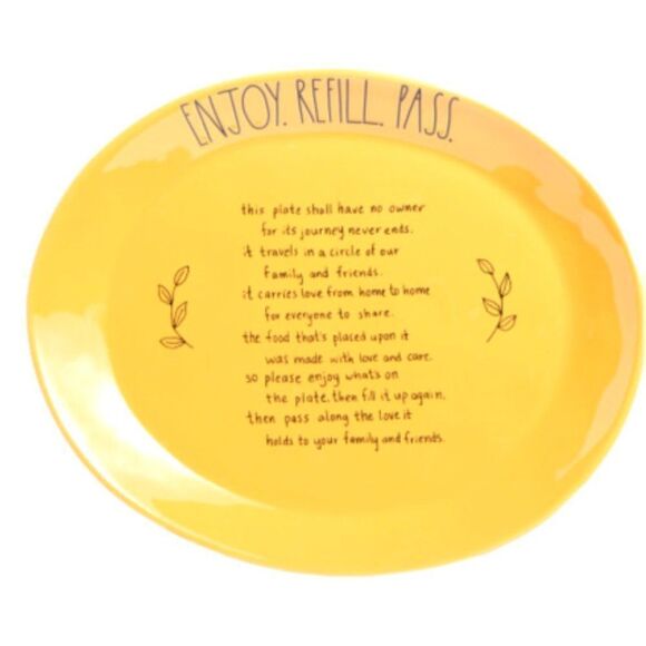 Rae Dunn ENJOY THE REFILL TRAVELING PLATTER new - Picture 1 of 1